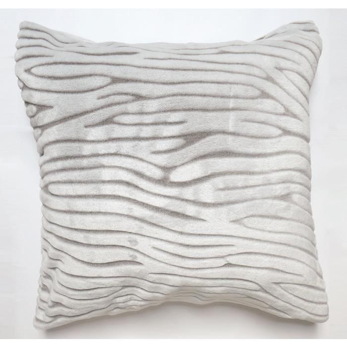 SOLEIL D'OCRE Housse de coussin Savane - Blanc & gris - 60 x 60 cm