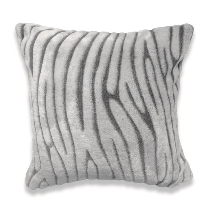 SOLEIL D'OCRE Housse de coussin Savane - Gris & anthracite - 40 x 40 cm