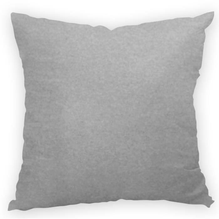 SOLEIL D'OCRE Coussin en polaire Norvége - 40 x 40 cm - Gris