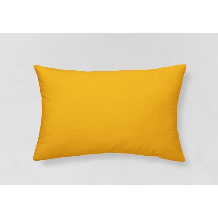 TODAY Coussin Coton déhoussable GOA Velours Safran - 30x50 cm