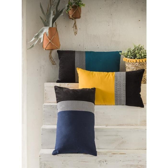 TODAY Coussin Coton déhoussable GOA Trio Blue Moon - 30x50 cm