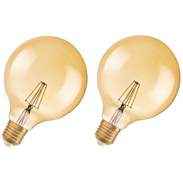 OSRAM Lot de 2 Ampoules LED E27 globe vintage édition 1906 7 W équivalent a 51 W blanc chaud