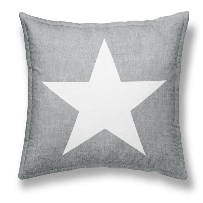 TODAY Coussin déhoussable Chambray Coton GIRL STAR - 40x40cm