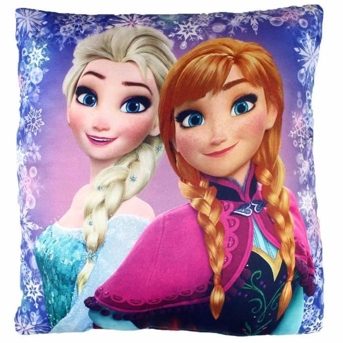 LA REINE DES NEIGES Coussin Microfibre 40x40 cm bleu