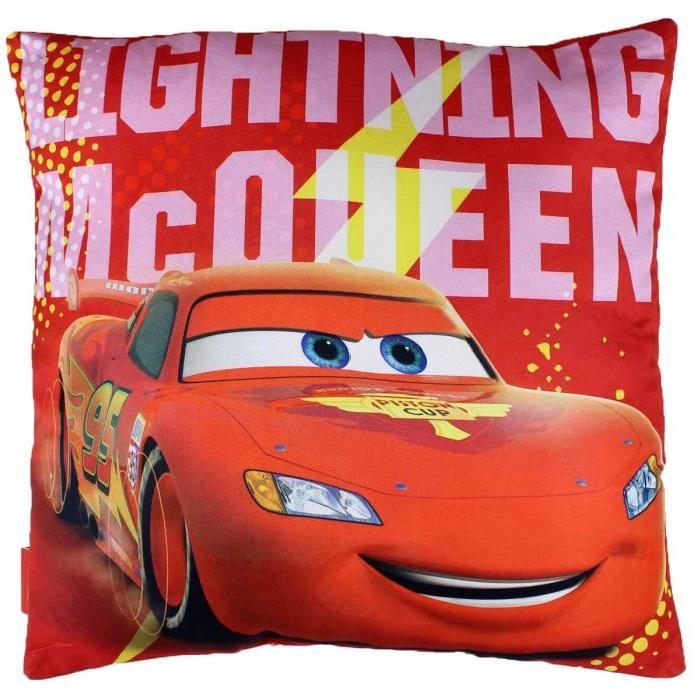 CARS Lightning Microfibre Coussin 40x40 cm rouge