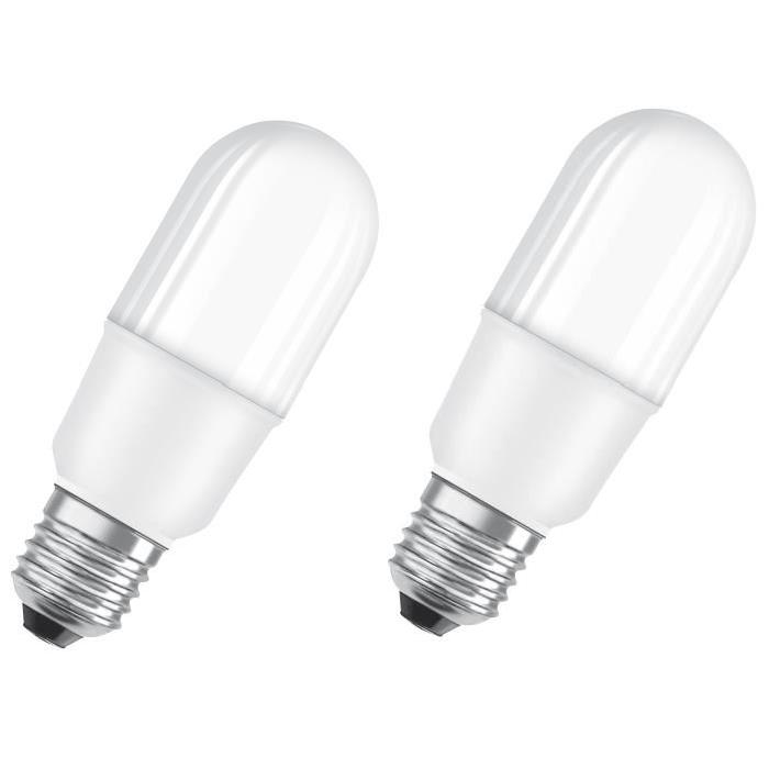 OSRAM Lot de 2 Ampoules LED E27 stick dépolie 7 W équivalent a 53 W blanc chaud