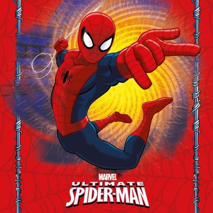 SPIDERMAN Coussin Microfibre 40x40 cm rouge, bleu et jaune