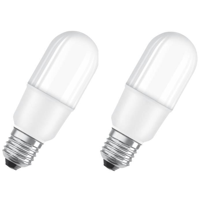 OSRAM Lot de 2 Ampoules LED E27 stick dépolie 7 W équivalent a 56 W blanc froid