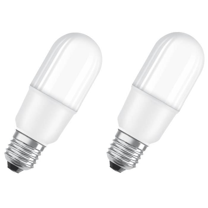 OSRAM Lot de 2 Ampoules LED E27 stick dépolie 10 W équivalent a 75 W blanc froid