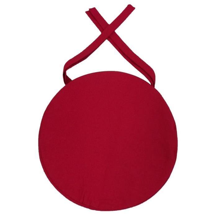 Galette de chaise ronde 40x4 cm  Rouge