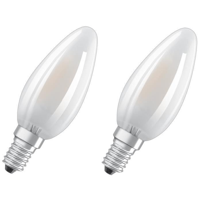 OSRAM Lot de 2 Ampoules LED Star + HD Lighting E14 flamme 5 W équivalent a 40 W blanc chaud