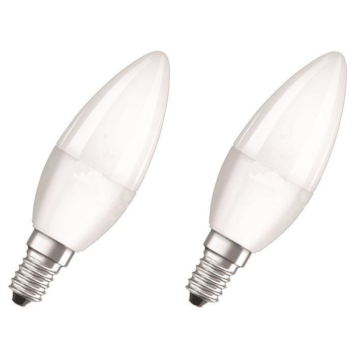 OSRAM Lot de 2 Ampoules LED Star + Duo Click Dim E14 flamme 5,5 W équivalent a 40 W blanc chaud