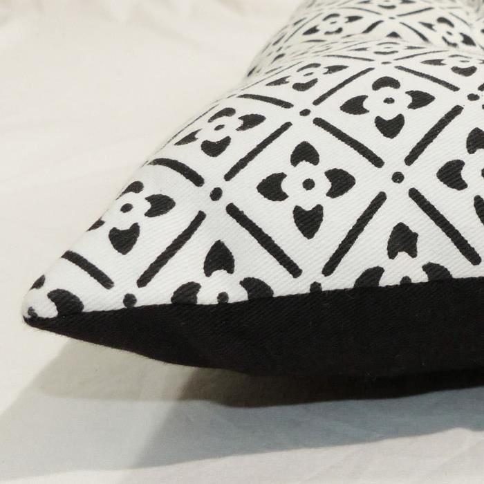 Matelas de sol imprimé bicolore Clover 100% coton 60x120 cm noir et blanc