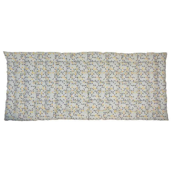 Matelas de sol Coton imprimé Mistigri 80x190 cm gris, jaune et blanc
