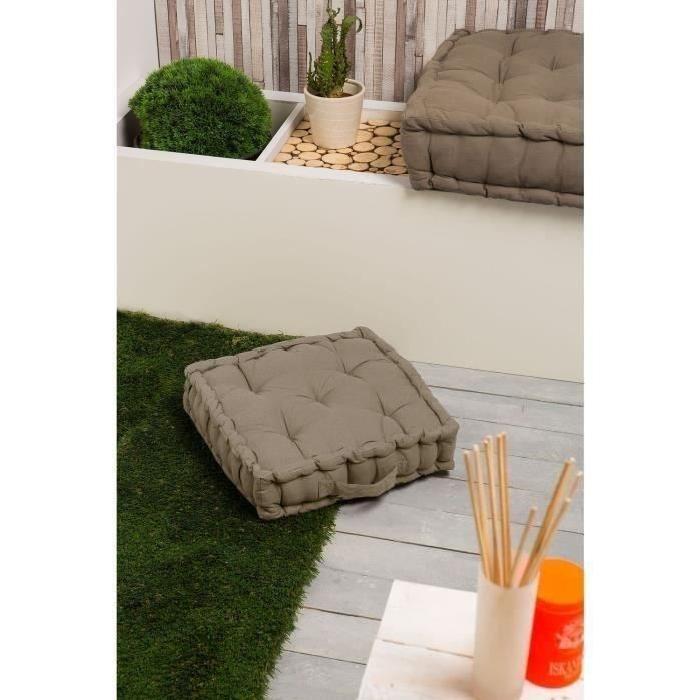 FINLANDEK Coussin de sol IMATRA, 100 % coton, beige, 40x40x10 cm