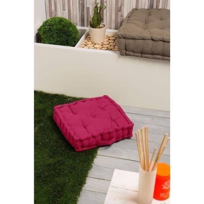 FINLANDEK Coussin de sol IMATRA, 100 % coton, fuschia, 40x40x10 cm