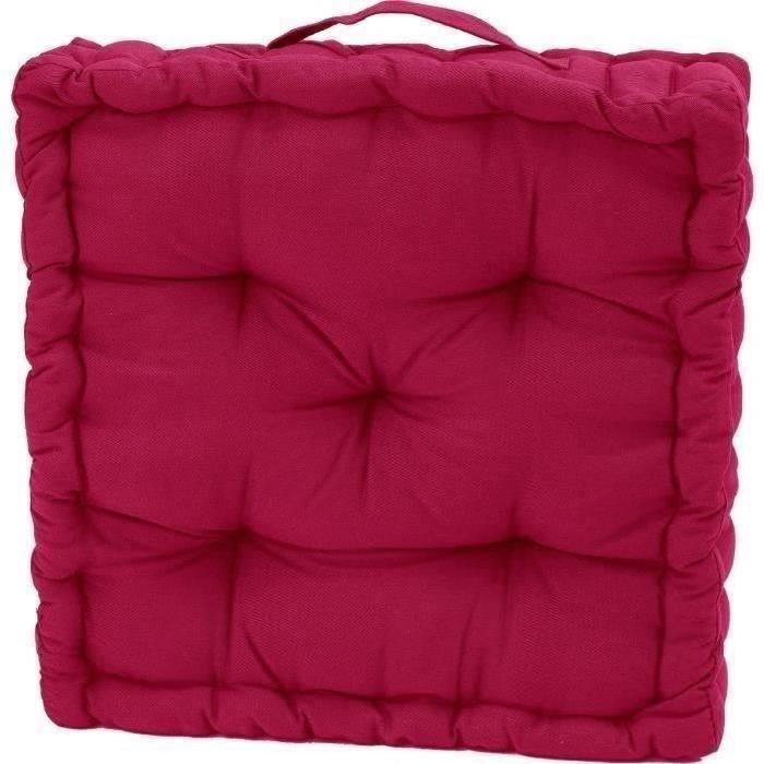 FINLANDEK Coussin de sol IMATRA, 100 % coton, fuschia, 40x40x10 cm