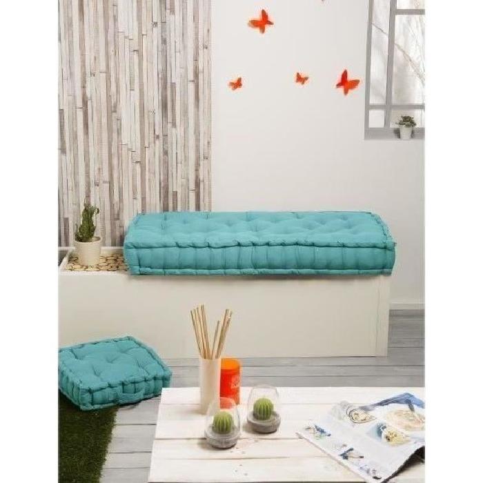 FINLANDEK Matelas de sol banquette Jämsä 100% coton, turquoise, 60x120x15cm