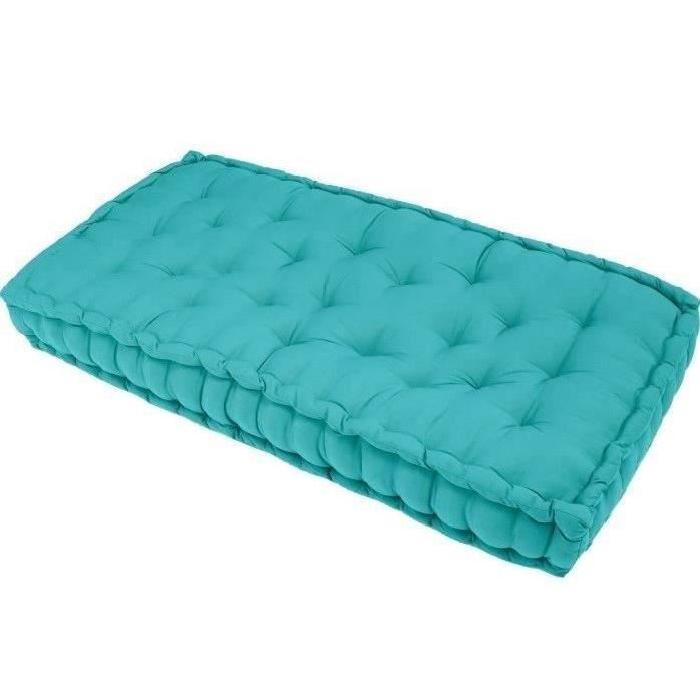 FINLANDEK Matelas de sol banquette Jämsä 100% coton, turquoise, 60x120x15cm