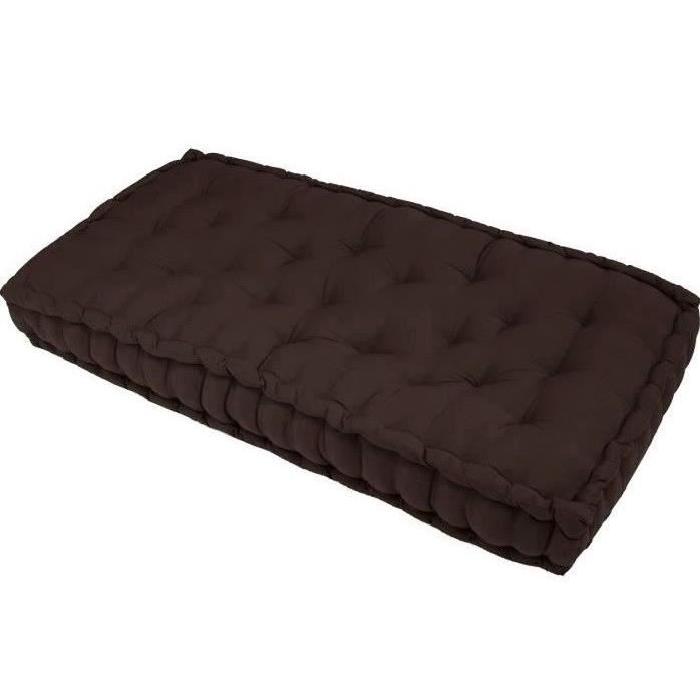 FINLANDEK Matelas de sol banquette Jämsä 100 % coton, chocolat, 60x120x15 cm