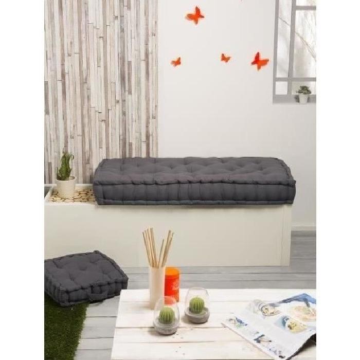 FINLANDEK Matelas de sol banquette Jämsä 100% coton, gris, 60x120x15cm