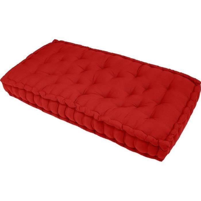 FINLANDEK Matelas de sol banquette Jämsä 100% coton, rouge, 60x120x15cm