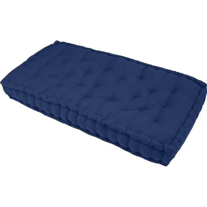 FINLANDEK Matelas de sol banquette Jämsä 100% coton, bleu, 60x120x15cm