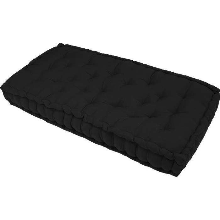 FINLANDEK Matelas de sol banquette Jämsä 100% coton, noir, 60x120x15cm