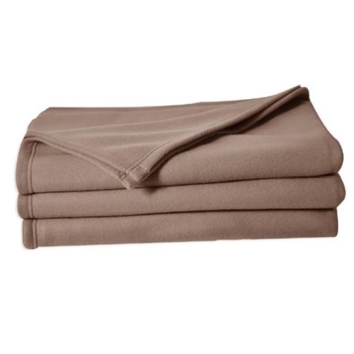 Couverture polaire Polfirst - 100% polyester 250g/m˛ - Taupe - 150 x 220 cm