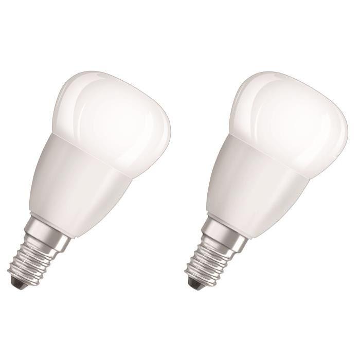 NEOLUX Lot de 2 Ampoules LED E14 sphérique dépolie 5,3 W équivalent a 40 W blanc chaud