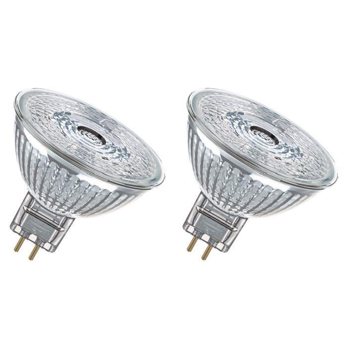 OSRAM Lot de 2 Ampoules spot LED MR16 GU5,3 2,9 W équivalent a 20 W blanc froid