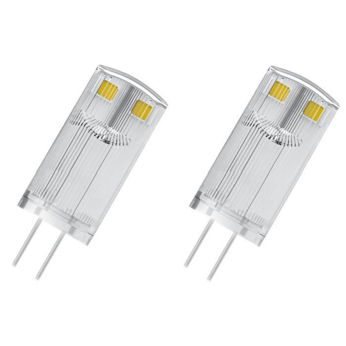 OSRAM Lot de 2 Ampoules capsule LED G4 claire 0,9 W équivalent a 10 W blanc chaud