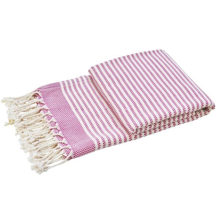 DONE Plaid Lounge Stripes - Rose - 100x180cm - 100% Coton