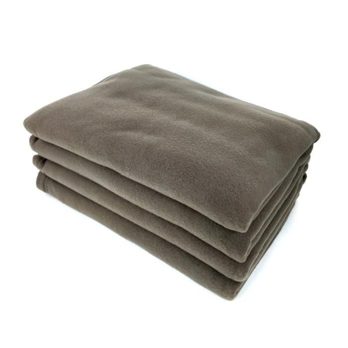 Couverture polaire Polfirst - 100% polyester 250g/m˛ - Taupe - 210 x 230 cm