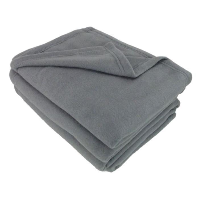 Couverture polaire Polfirst - 100% polyester 250g/m˛ - Acier - 210 x 230 cm