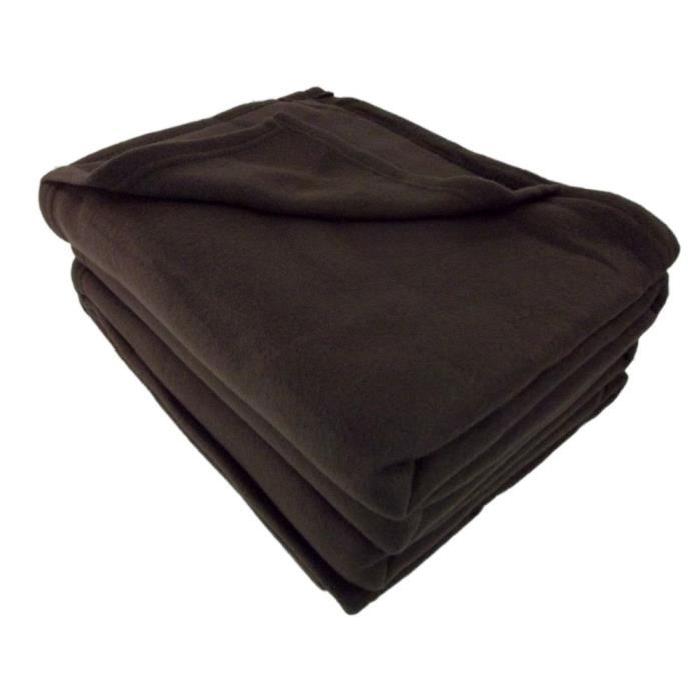 Couverture polaire Polfirst - 100% polyester 250g/m˛ - Chocolat - 210 x 230 cm