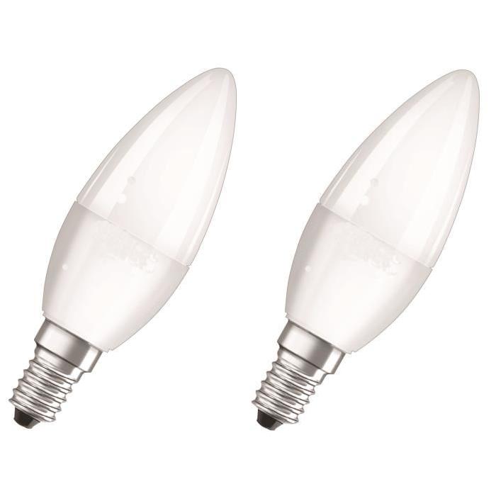 NEOLUX Lot de 2 Ampoules LED E14 flamme dépolies 5 W équivalent a 40 W blanc froid