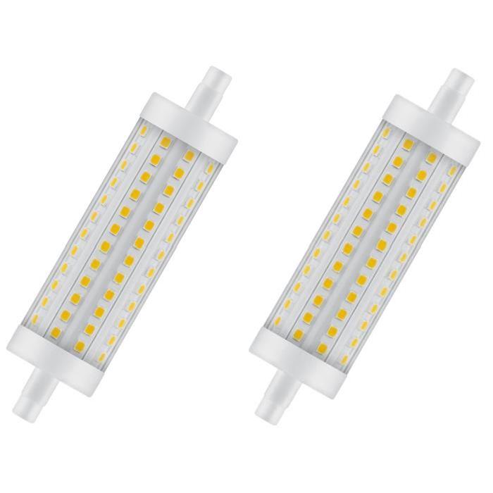 OSRAM Lot de 2 Ampoules crayon LED 118 mm R7S 12,5 W équivalent a 100 W blanc chaud