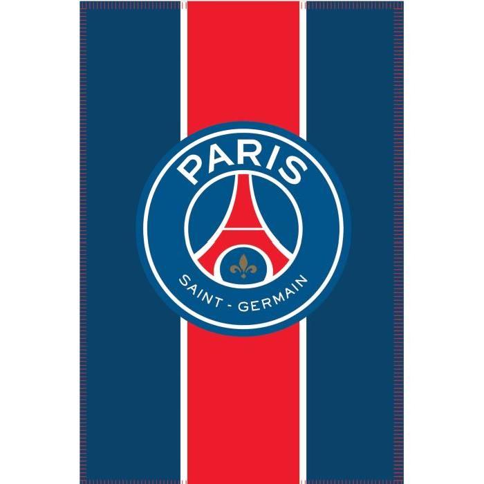 PSG Plaid polaire 100x140 cm rouge, blanc  et bleu