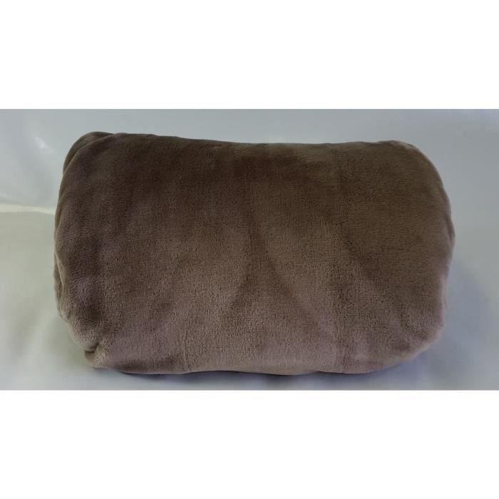 Couverture microfibre Grand Luxe 180x220 cm coco