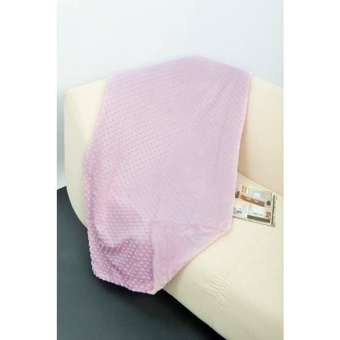 Plaid microfibre grand luxe double face 150x200 cm rose