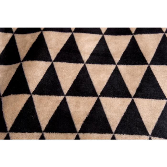 Plaid microfibre grand luxe 150x200 cm noir et brun