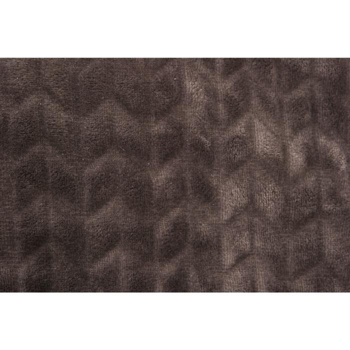 Plaid microfibre grand luxe motifs chevrons 150x200 cm stone