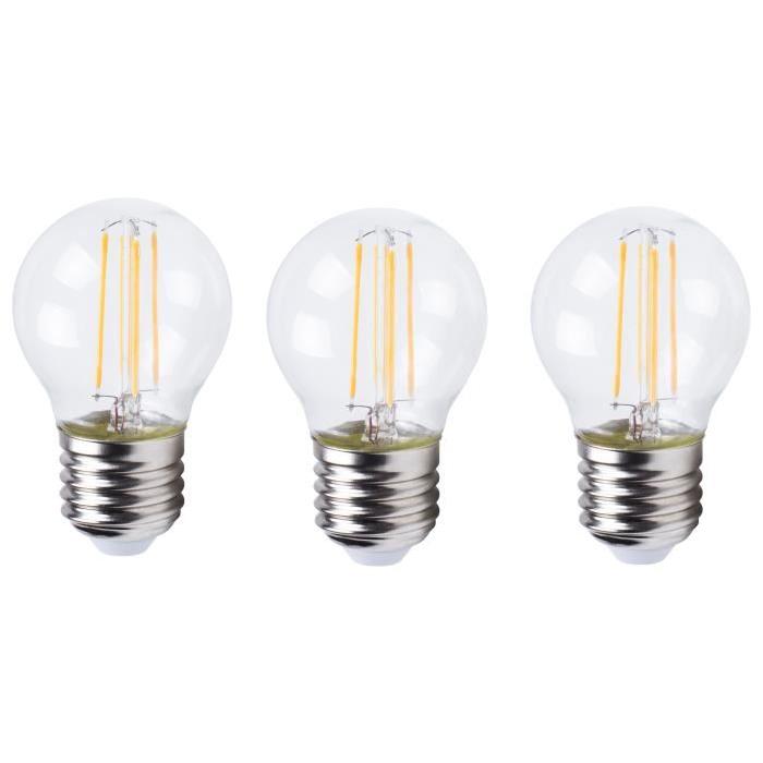 XQ-Lite Lot de 3 Ampoules filament LED globe E27 XQ1464 4 W équivalent a 35 W blanc chaud