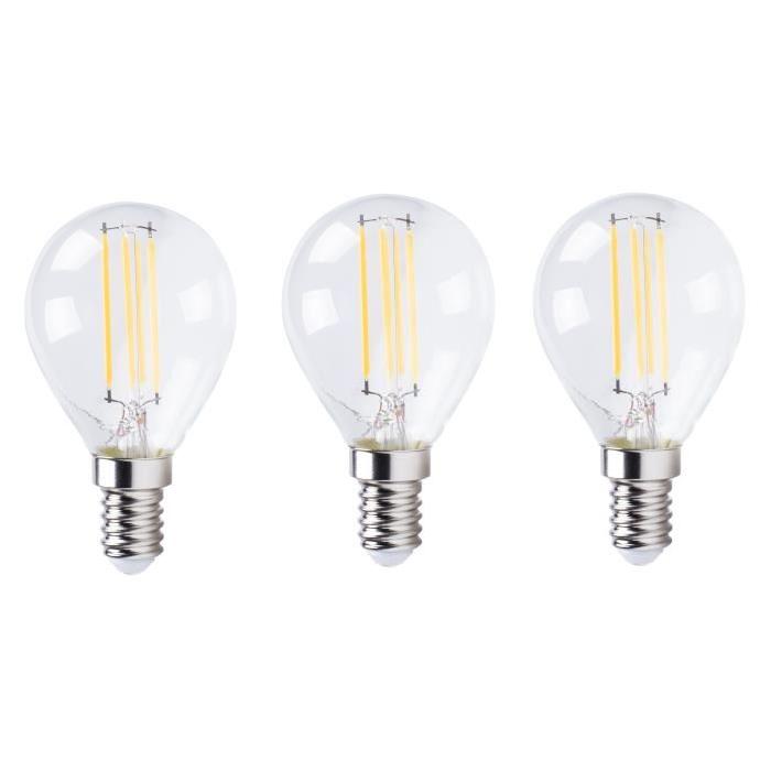 XQ-Lite Lot de 3 Ampoules filament LED E14 XQ1565 4 W équivalent a 30 W blanc chaud dimmable