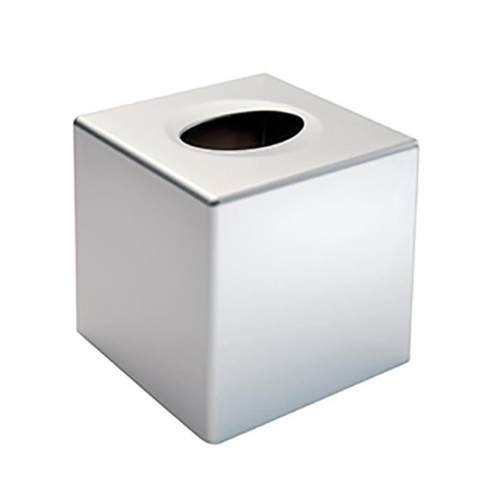 GERSON Boite a mouchoirs carré - 13,5x13,5x13 cm - Plastique blanc