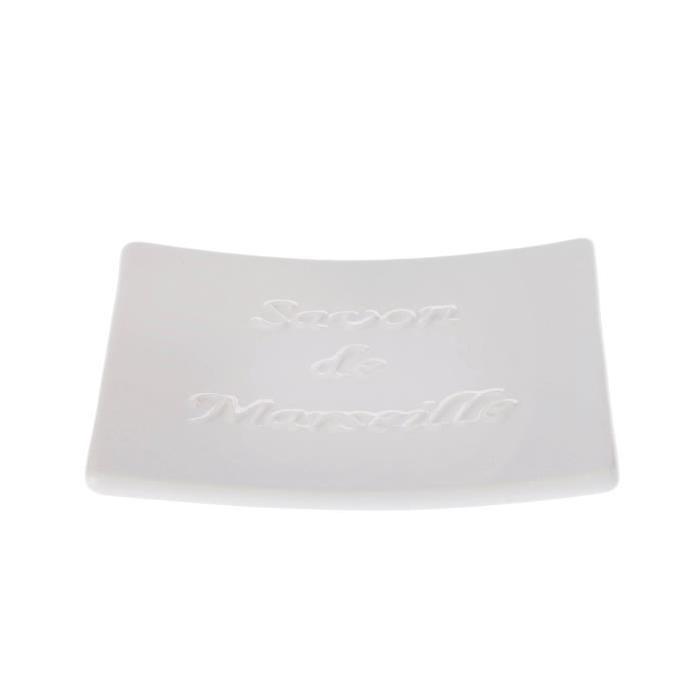 SAVON DE MARSEILLE Porte savon - 1x12x12cm - Blanc