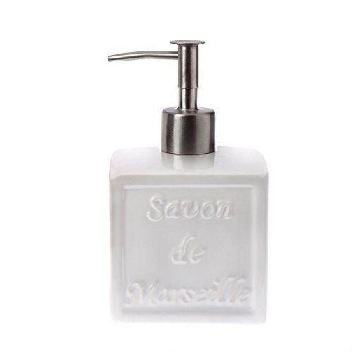 SAVON DE MARSEILLE Distributeur de savon - 15x9x9cm - Blanc