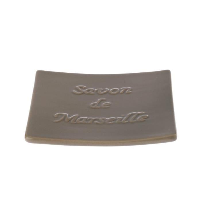 SAVON DE MARSEILLE Porte savon - 1x12x12cm - Taupe