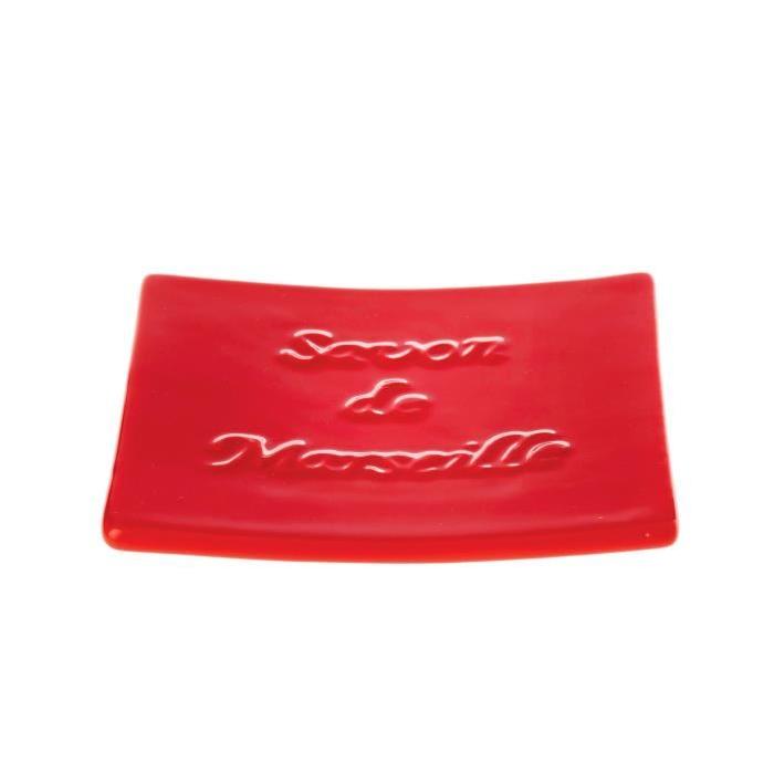 SAVON DE MARSEILLE Porte savon - 1,5x11,5x11,52cm - Rouge